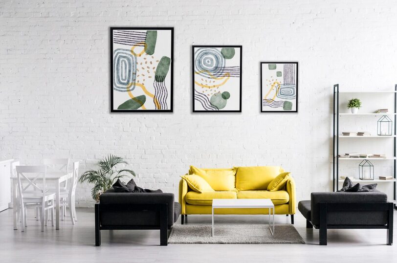 picture frames on wall 